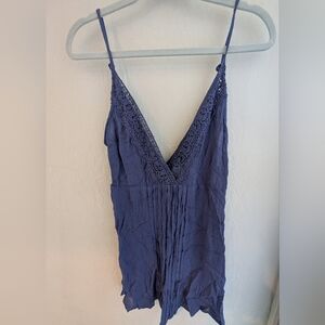 En Crème Dusty Blue Lace Camisole Top – Coastal Cowgirl Boho | Size S